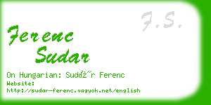 ferenc sudar business card